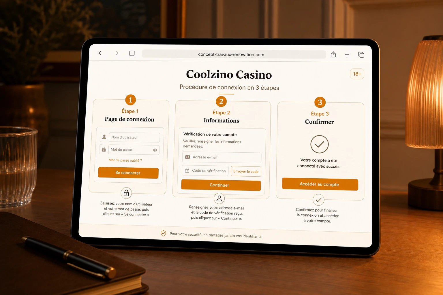 Se connecter sur Coolzino : étapes détaillées
