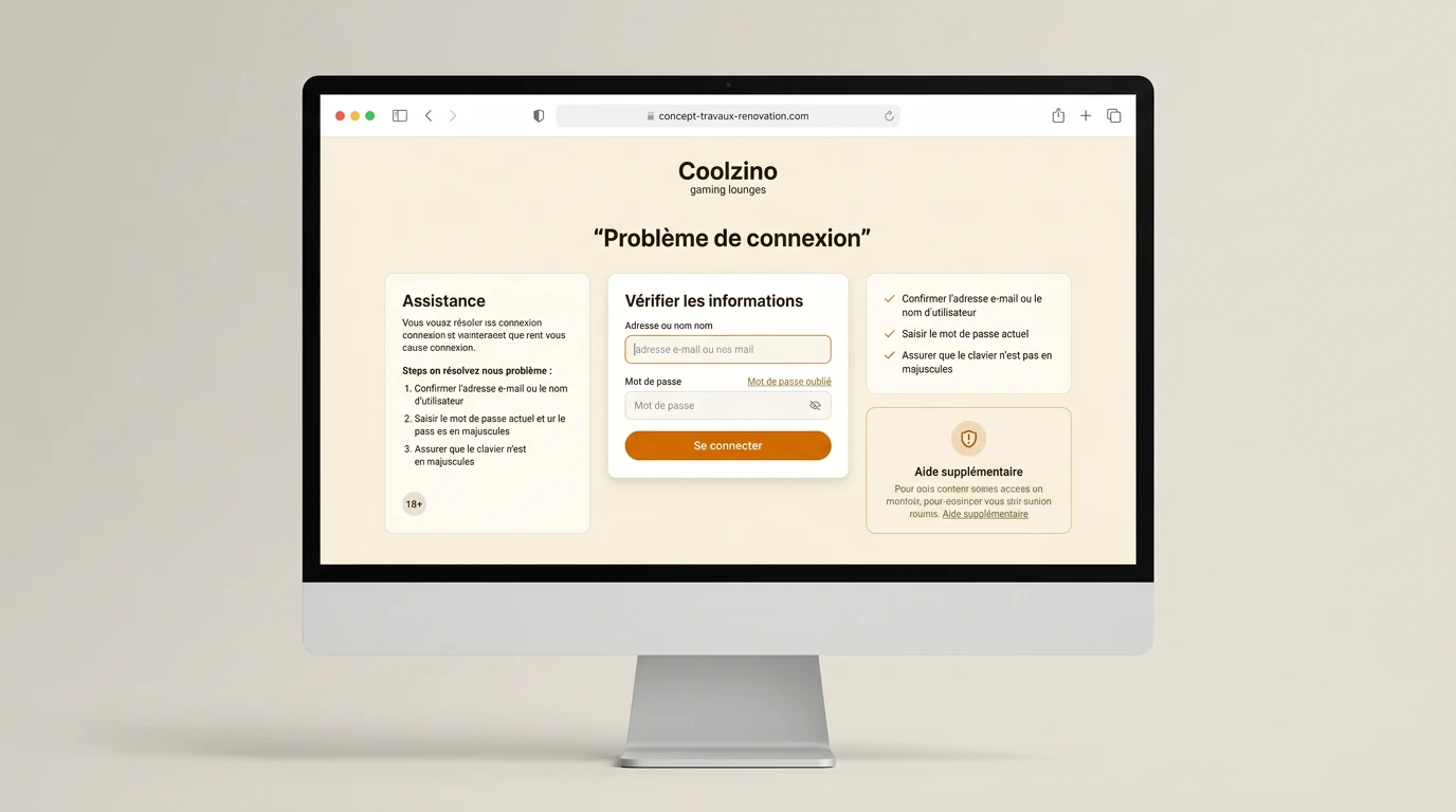 Problèmes de Coolzino Connexion : solutions possibles